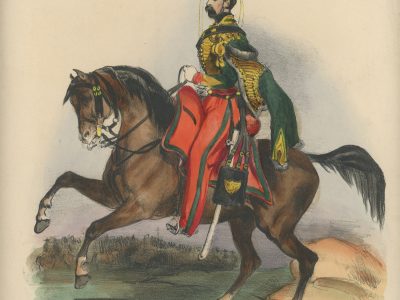 Gravure XIX - Martinet - L'armée française - Uniforme -Soldat - Monarchie de Juillet - 1830 et 1848 - Hussards 7 régiment Officier