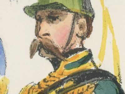 Gravure XIX - Martinet - L'armée française - Uniforme -Soldat - Monarchie de Juillet - 1830 et 1848 - Hussards 7 régiment Etendard