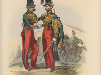 Gravure XIX - Martinet - L'armée française - Uniforme -Soldat - Monarchie de Juillet - 1830 et 1848 - Hussards 7 régiment Officier