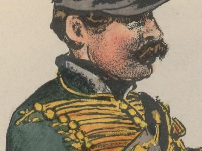 Gravure XIX - Martinet - L'armée française - Uniforme -Soldat - Monarchie de Juillet - 1830 et 1848 - Hussards 7 régiment Officier