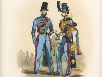 Gravure XIX - Martinet - L'armée française - Uniforme -Soldat - Monarchie de Juillet - 1830 et 1848 - Hussards 8 régiment Officier