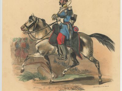 Gravure XIX - Martinet - L'armée française - Uniforme -Soldat - Monarchie de Juillet - 1830 et 1848 - Chasseur d'Afrique