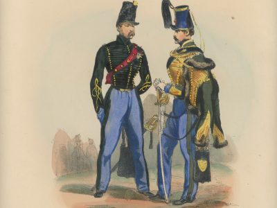 Gravure XIX - Martinet - L'armée française - Uniforme -Soldat - Monarchie de Juillet - 1830 et 1848 - Hussards 9 régiment Officier