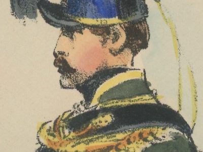 Gravure XIX - Martinet - L'armée française - Uniforme -Soldat - Monarchie de Juillet - 1830 et 1848 - Hussards 9 régiment Officier