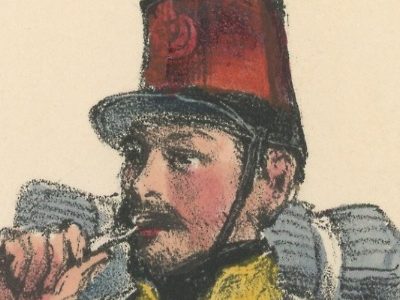 Gravure XIX - Martinet - L'armée française - Uniforme -Soldat - Monarchie de Juillet - 1830 et 1848 - 17ème Léger - Tenue de Guerre