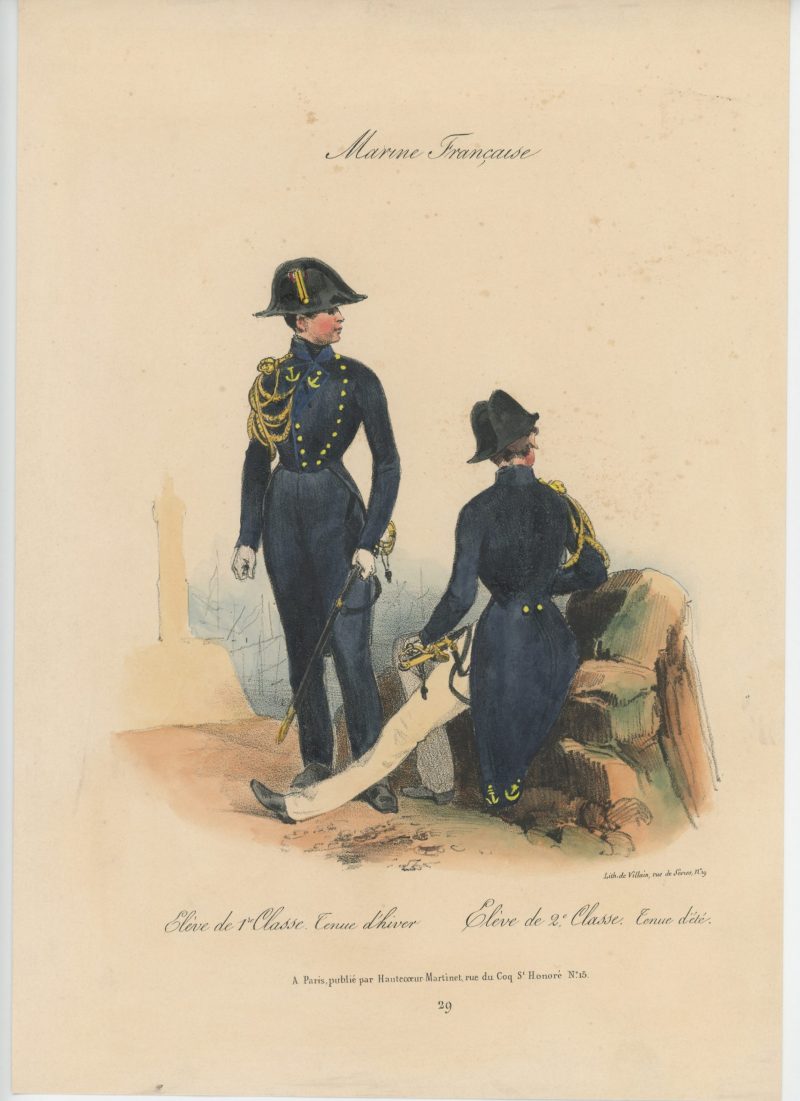 Gravure XIX - Martinet - L'armée française - Uniforme -Soldat - Monarchie de Juillet - 1830 et 1848 - Marine Française