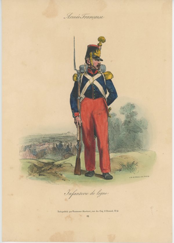 Gravure XIX - Martinet - L'armée française - Uniforme -Soldat - Monarchie de Juillet - 1830 et 1848 - Infanterie de ligne