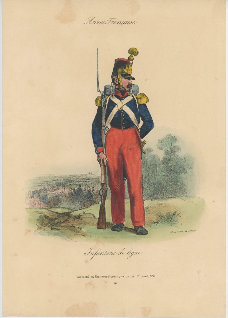 Gravure XIX - Martinet - L'armée française - Uniforme -Soldat - Monarchie de Juillet - 1830 et 1848 - Infanterie de ligne