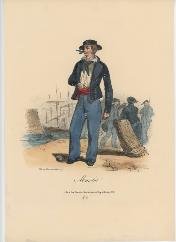 Gravure XIX - Martinet - L'armée française - Uniforme -Soldat - Monarchie de Juillet - 1830 et 1848 - Marine Française Matelot