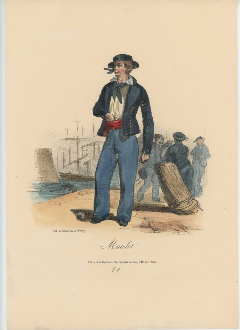 Gravure XIX - Martinet - L'armée française - Uniforme -Soldat - Monarchie de Juillet - 1830 et 1848 - Marine Française Matelot