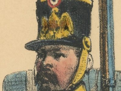 Gravure XIX - Martinet - L'armée française - Uniforme -Soldat - Monarchie de Juillet - 1830 et 1848 - Infanterie légère Voltigeur