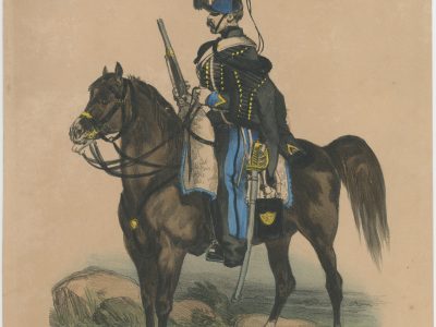 Gravure XIX - Martinet - L'armée française - Uniforme -Soldat - Monarchie de Juillet - 1830 et 1848 - Hussard 9ème régiment