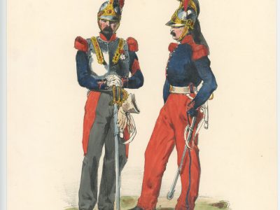 Gravure XIX - Martinet - L'armée française - Uniforme -Soldat - Monarchie de Juillet - 1830 et 1848 - Cuirassier