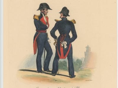 Gravure XIX - Martinet - L'armée française - Uniforme -Soldat - Monarchie de Juillet - 1830 et 1848 - Commandant de Place