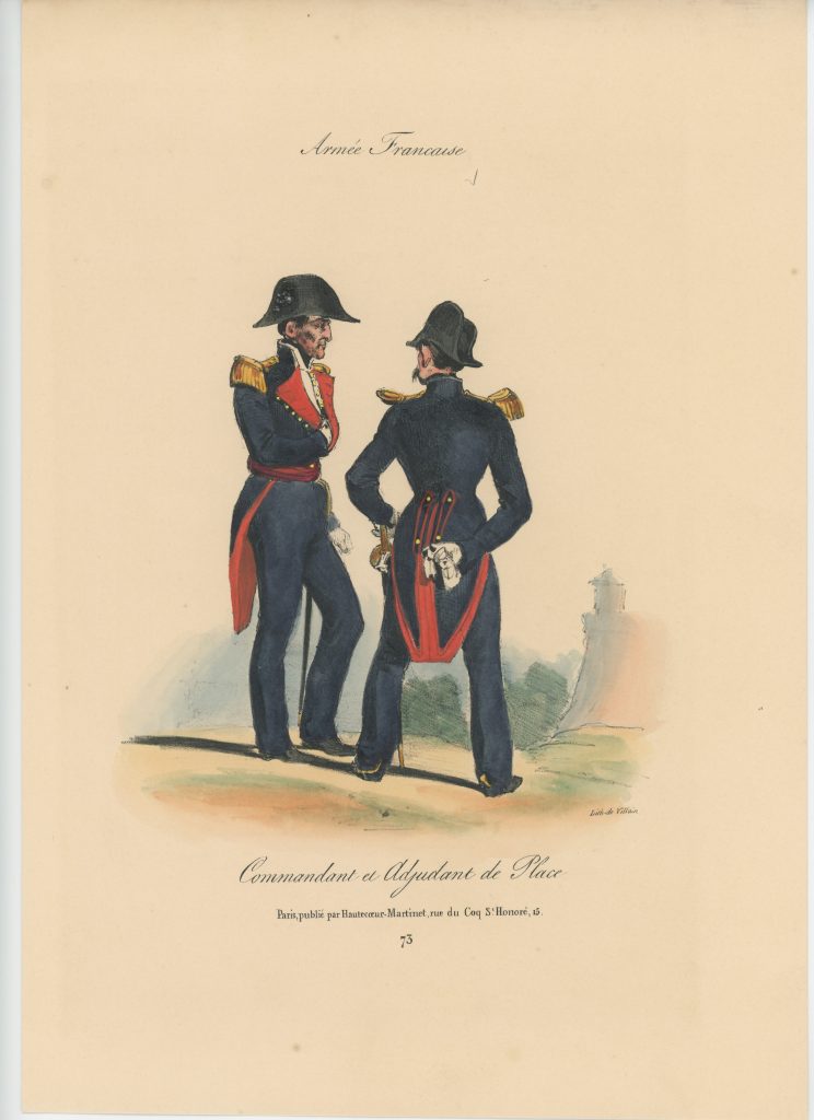 Gravure XIX - Martinet - L'armée française - Uniforme -Soldat - Monarchie de Juillet - 1830 et 1848 - Commandant de Place