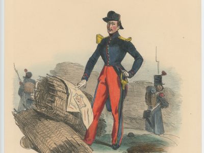 Gravure XIX - Martinet - L'armée française - Uniforme -Soldat - Monarchie de Juillet - 1830 et 1848 - Ecole Royale d'Etat Majpr