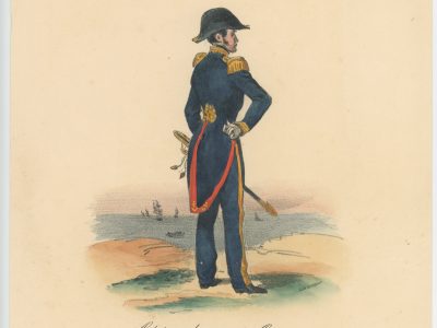 Gravure XIX - Martinet - L'armée française - Uniforme -Soldat - Monarchie de Juillet - 1830 et 1848 - Capitaine de Vaisseau