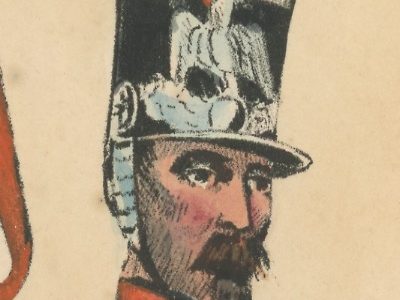 Gravure XIX - Martinet - L'armée française - Uniforme -Soldat - Monarchie de Juillet - 1830 et 1848 - Garde Nationale Porte drapeau