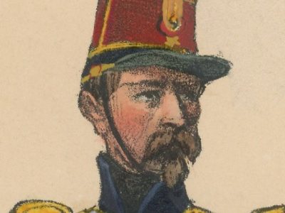 Gravure XIX - Martinet - L'armée française - Uniforme -Soldat - Monarchie de Juillet - 1830 et 1848 - Légion Etrangère Officier
