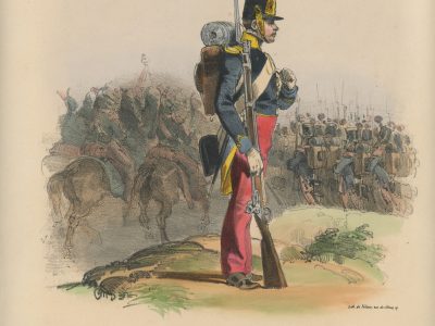 Gravure XIX - Martinet - L'armée française - Uniforme -Soldat - Monarchie de Juillet - 1830 et 1848 - Infanterie Légère Chasseur