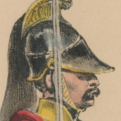 Gravure XIX - Martinet - L'armée française - Uniforme -Soldat - Monarchie de Juillet - 1830 et 1848 - Cuirassier
