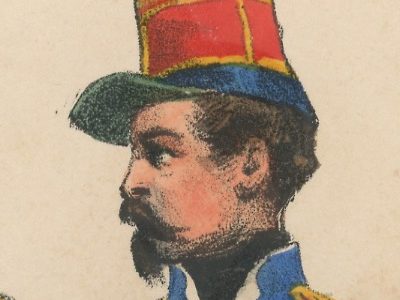 Gravure XIX - Martinet - L'armée française - Uniforme -Soldat - Monarchie de Juillet - 1830 et 1848 - Tirailleurs de Constantine Officiers