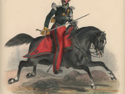 Gravure XIX - Martinet - L'armée française - Uniforme -Soldat - Monarchie de Juillet - 1830 et 1848 - Chasseur à Cheval Officier