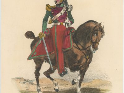 Gravure XIX - Martinet - L'armée française - Uniforme -Soldat - Monarchie de Juillet - 1830 et 1848 - Dragons à Cheval Officier