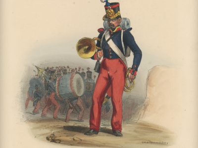 Gravure XIX - Martinet - L'armée française - Uniforme -Soldat - Monarchie de Juillet - 1830 et 1848 - Infanterie de ligne - Musicien