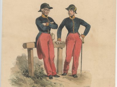 Gravure XIX - Martinet - L'armée française - Uniforme -Soldat - Monarchie de Juillet - 1830 et 1848 - Médecin et Pharmacien
