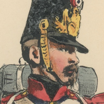 Gravure XIX - Martinet - L'armée française - Uniforme -Soldat - Monarchie de Juillet - 1830 et 1848 - Infanterie de Ligne Grenadier