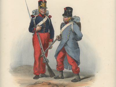 Gravure XIX - Martinet - L'armée française - Uniforme -Soldat - Monarchie de Juillet - 1830 et 1848 - Infanterie de Ligne Fusilier