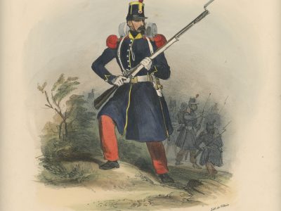 Gravure XIX - Martinet - L'armée française - Uniforme -Soldat - Monarchie de Juillet - 1830 et 1848 - Infanterie Légère Carabinier