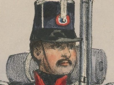 Gravure XIX - Martinet - L'armée française - Uniforme -Soldat - Monarchie de Juillet - 1830 et 1848 - Infanterie de Ligne Fusilier