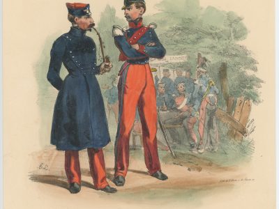Gravure XIX - Martinet - L'armée française - Uniforme -Soldat - Monarchie de Juillet - 1830 et 1848 - Lanciers Officiers