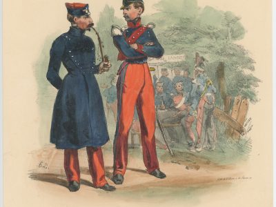 Gravure XIX - Martinet - L'armée française - Uniforme -Soldat - Monarchie de Juillet - 1830 et 1848 - Lanciers Officiers