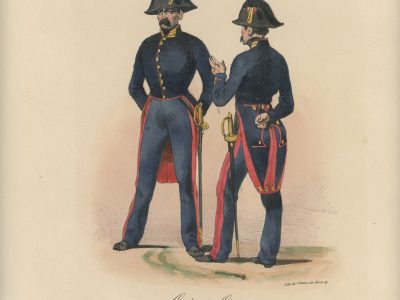 Gravure XIX - Martinet - L'armée française - Uniforme -Soldat - Monarchie de Juillet - 1830 et 1848 - Garde du Génie