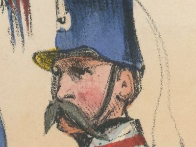 Gravure XIX - Martinet - L'armée française - Uniforme -Soldat - Monarchie de Juillet - 1830 et 1848 - Hussards 4 régiment Etendard