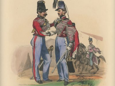 Gravure XIX - Martinet - L'armée française - Uniforme -Soldat - Monarchie de Juillet - 1830 et 1848 - Hussards 4 régiment Officiers