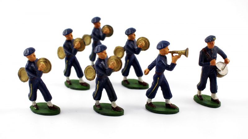 Figurines Starlux anciennes 7 Chasseurs à Pied fanfare