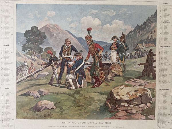 Calendrier 1905 - 1805 - Henri Ganier Tanconville - L'armée d'Autriche - Benjamin Zix - Strasbourg - Vosges