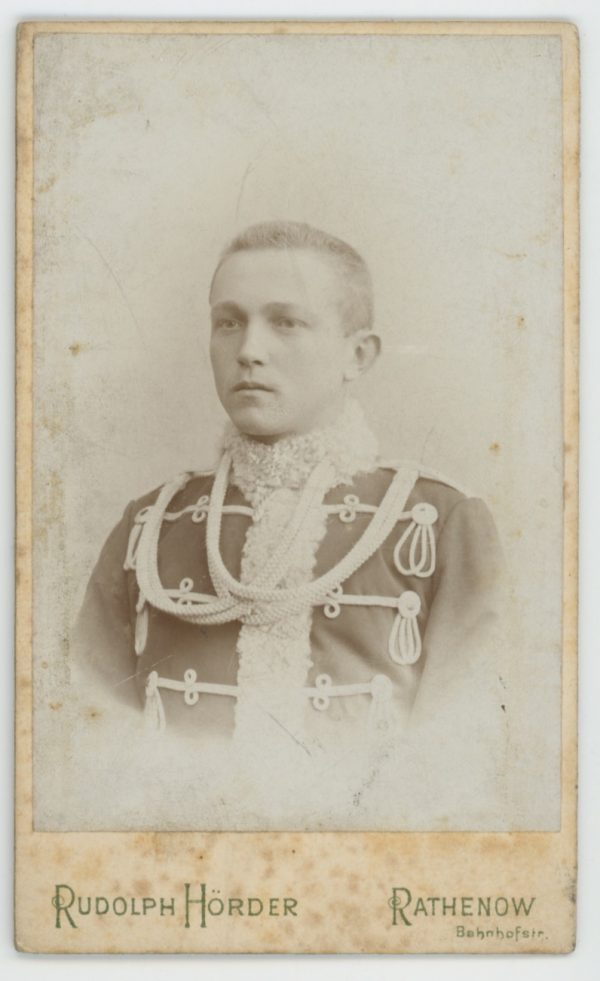Carte CDV photo Portrait Soldat Allemand Cavalerie Hussard Régiment N°3 Rathenow Brandenburg Von Zieten