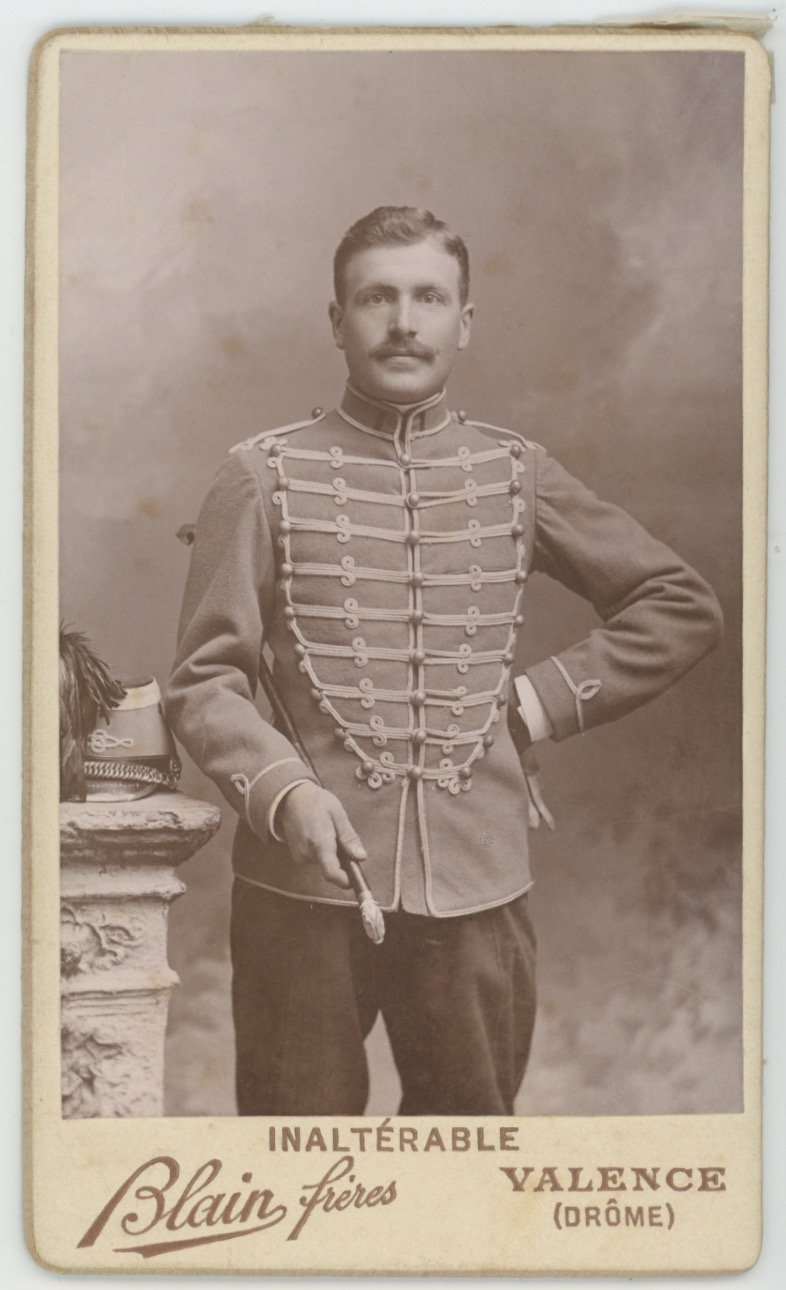 CDV - Ancienne Photographie - 3ème République - 1er Hussards - Valence - 1904