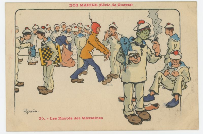 Lot 56 Cartes Postale Illustrée - Marine Française - Marin - Port - Henri Gervèse - La vie du Marin