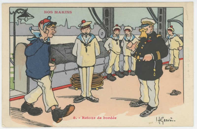 Lot 56 Cartes Postale Illustrée - Marine Française - Marin - Port - Henri Gervèse - La vie du Marin