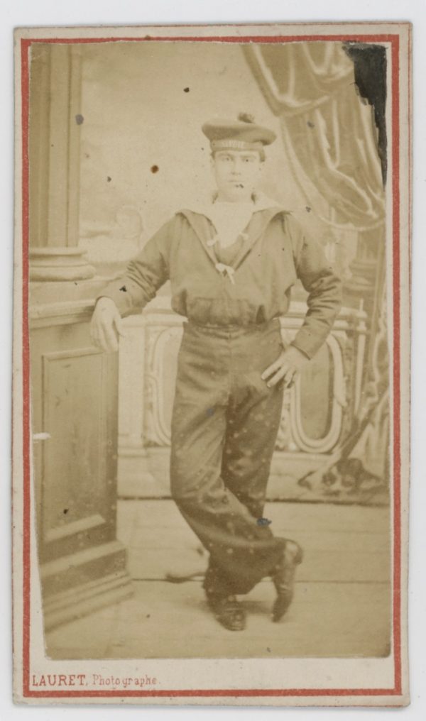 10 CDV - Anciennes Photographies - Second Empire - Uniforme Marine Française - Portraits Marseille Port - Marins - Mousses - Napoleon III