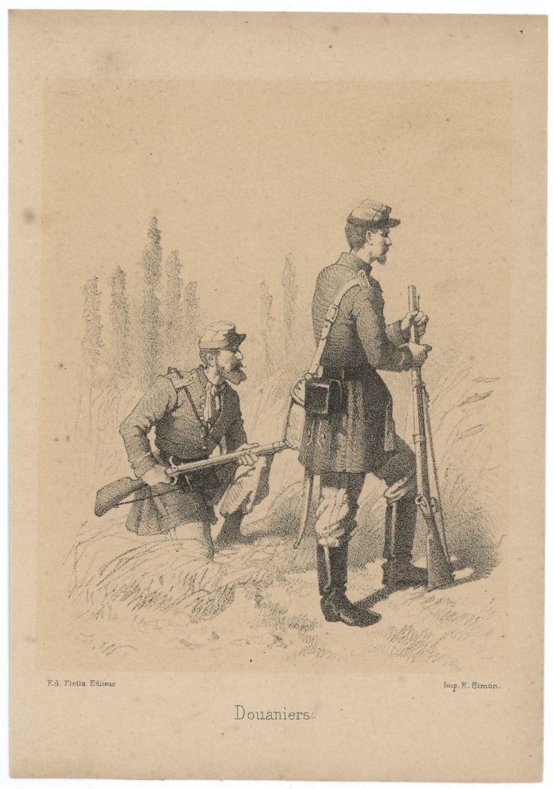 24 cartes - Uniforme de l'armée Second Empire - France 1870 - Carte illustrée Lithographie Fietta Strasbourg