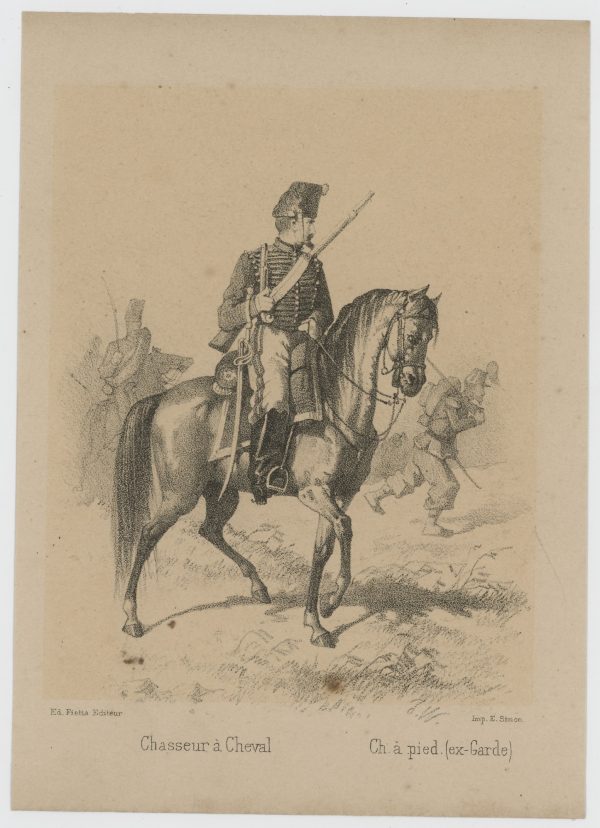 24 cartes - Uniforme de l'armée Second Empire - France 1870 - Carte illustrée Lithographie Fietta Strasbourg