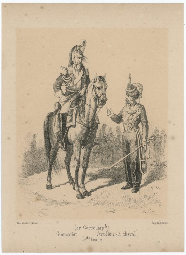 24 cartes - Uniforme de l'armée Second Empire - France 1870 - Carte illustrée Lithographie Fietta Strasbourg