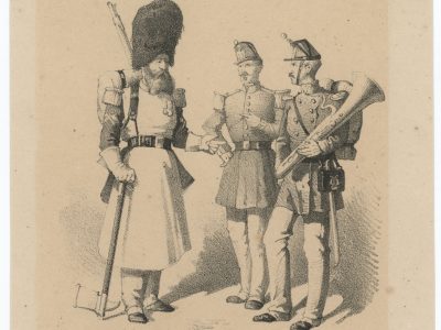 24 cartes - Uniforme de l'armée Second Empire - France 1870 - Carte illustrée Lithographie Fietta Strasbourg